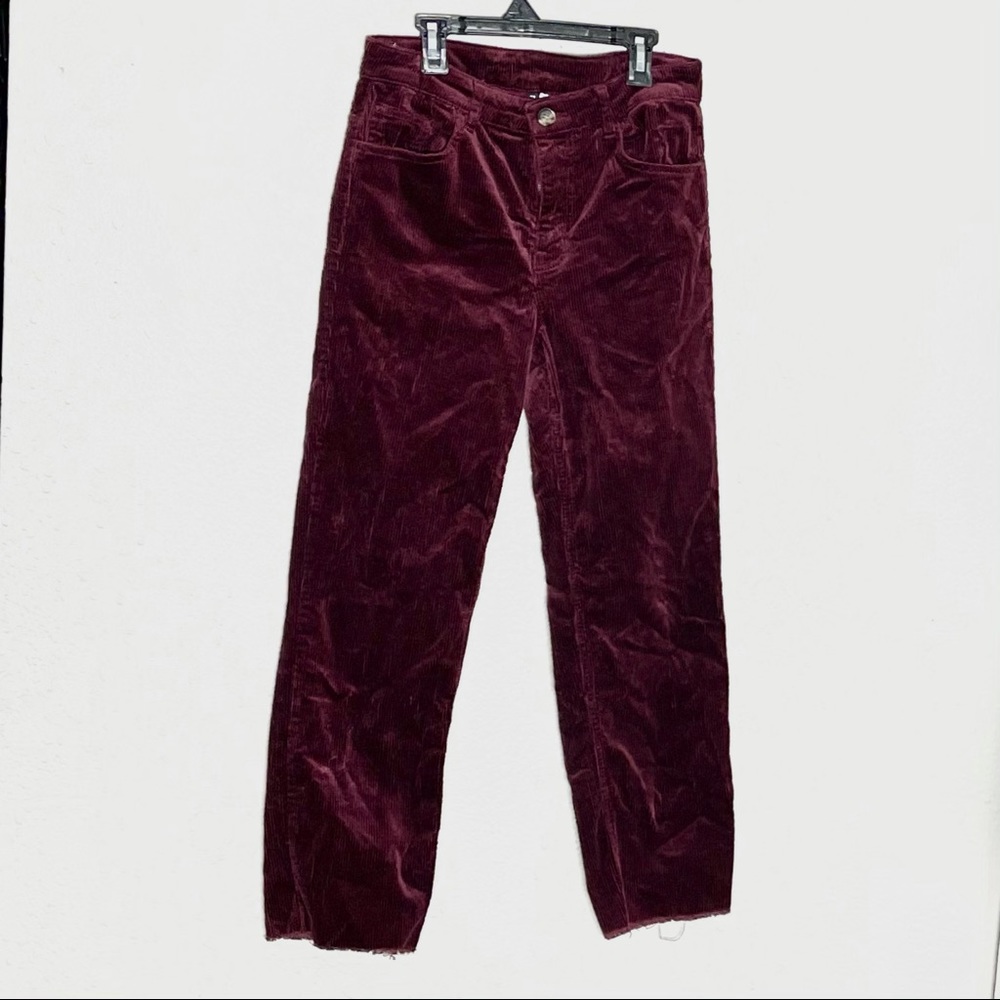 Maroon / red corduroy velvet pants